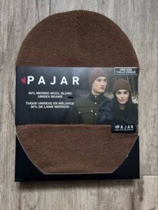 Pajar Merino Wool Blend brown Beanie outdoorsy winter neutral casual unisex